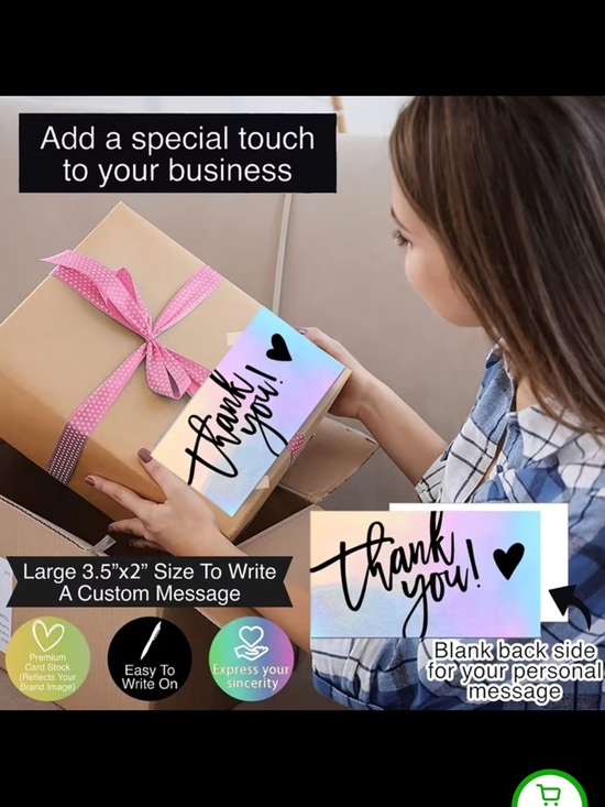 560 pieces  Holographic Bubble Mailers with Thank You Stickers & Cards NEW - Picture 5 of 5